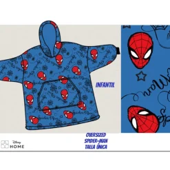 Poncho Spiderman infantil franela