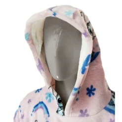 Poncho Stitch rosa franela