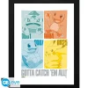 Póster enmarcado de Pokémon: Pikachu & Kanto Starters 30x40Cm
