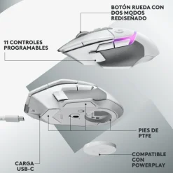 Ratón Gaming Inalámbrico Logitech G G502 X Blanco