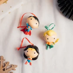 Set de 3 Adornos de Navidad DC Comics: Superman, Wonder Woman y Aquaman