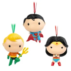 Set de 3 Adornos de Navidad DC Comics: Superman, Wonder Woman y Aquaman