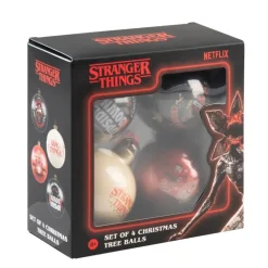 Set de 4 Bolas de Navidad Stranger Things de Cristal