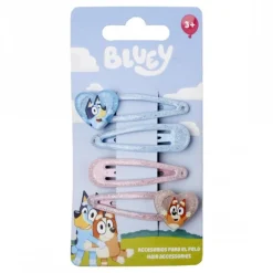 Set de 4 Clips para el Pelo de Bluey con Diseño Brillante