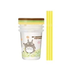 Set de 3 Vasos con Pajas de Mi Vecino Totoro - Plástico