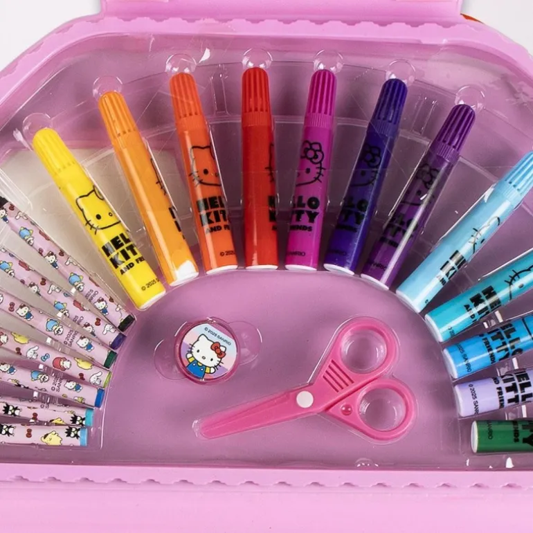 Set de Papelería Coloreable 50 Piezas Hello Kitty Rosa