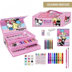 Set de Papelería Coloreable Maletín Hello Kitty Multicomposición - Rosa