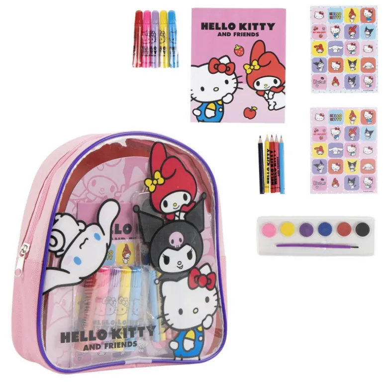 Set de Papelería Coloreable Hello Kitty con Mochila