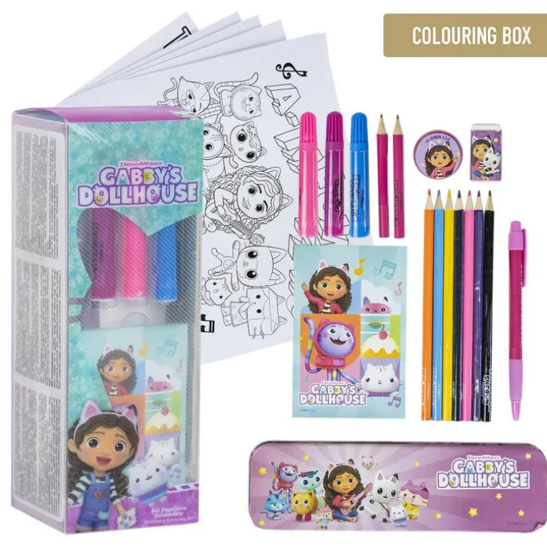Set de Papelería Coloreable Gabby's Dollhouse