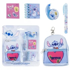 Set de Papelería Minimochila Multicolor de Stitch