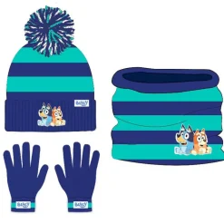 Set Invierno Infantil Bluey - Gorro, Braga Polar y Guantes (Licencia Oficial)