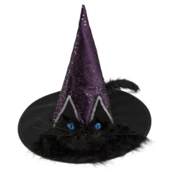 Sombrero de Bruja con Ojos y Cola de Gato
