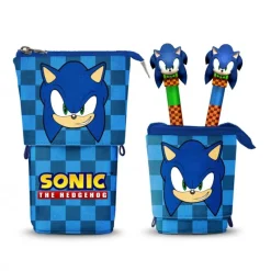 Sonic The Hedgehog Estuche Portatodo Cute + 2 Bolígrafos de Gel Borrables
