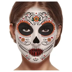 Tatuaje de Catrina Facial de 30x14 cm