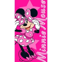 Toalla Minnie Mouse rosa microfibra 70x140cm