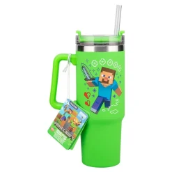 Vaso de Viaje Térmico con Pajita 900ml Minecraft