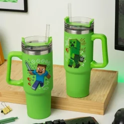 Vaso de Viaje Térmico con Pajita 900ml Minecraft