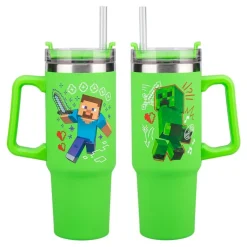 Vaso de Viaje Térmico con Pajita 900ml Minecraft