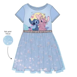Vestido infantil de tul Stitch y Angel Disney